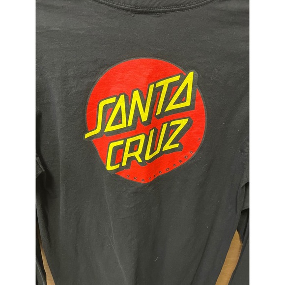 Santa Cruz Skateboards Mens Long Sleeve Dot Logo Graphic T-Shirt Black Size M - Picture 2 of 6